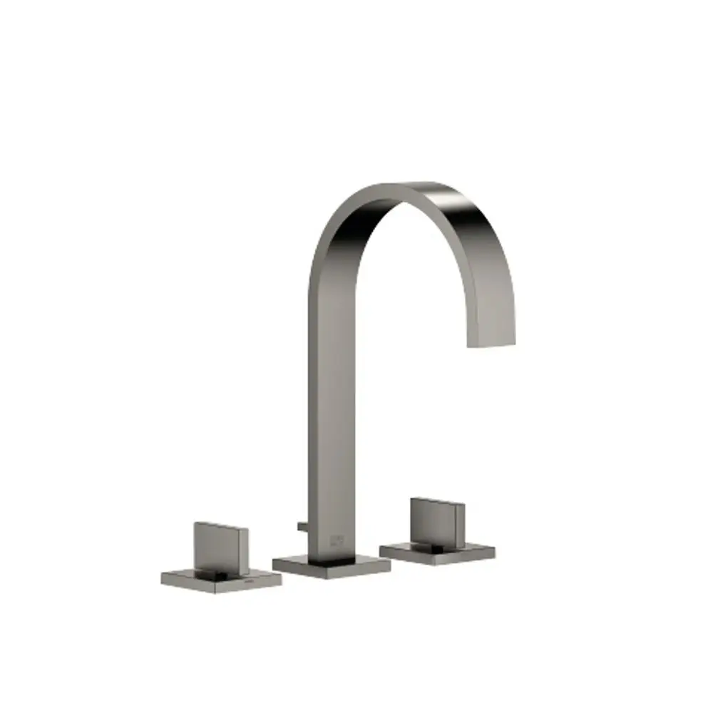 Dornbracht-MEM-Waschtisch-Dreilochbatterie-mit Ablaufgarnitur-Ausladung 165mm-Dark Platinum gebürstet, 20713782-99 Galeriebild 1